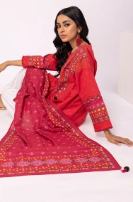 Indyjska chusta szal czerwień wzór bawełna hidżab hijab etno boho hippie tribal-2