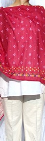 Indyjska chusta szal czerwień wzór bawełna hidżab hijab etno boho hippie tribal-4
