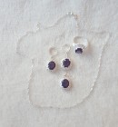Nowy komplet biżuterii naszyjnik kolczyki pierścionek 925 srebrny kolor fiolet