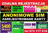 Zarejestrowane karty SIM polskie startery telefonicne z internetem Łódź