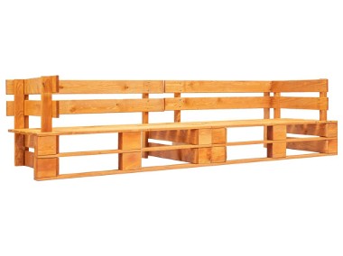 vidaXL Ogrodowa sofa 2-osobowa z palet, miodowy brąz, drewno 277449-1