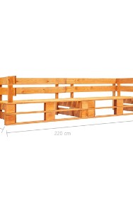 vidaXL Ogrodowa sofa 2-osobowa z palet, miodowy brąz, drewno 277449-3