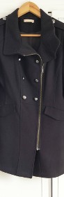 Czarny płaszcz zimowy Promod S 36 guziki dwa rzędy zamek-3