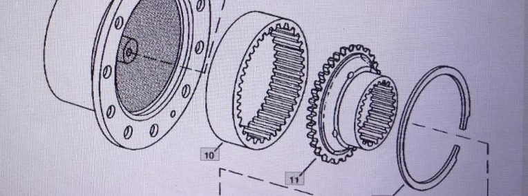 John Deere R100252/wałek zębaty/John Deere 4555-4755-4955 Pasuje do 4555/4755/4955-1