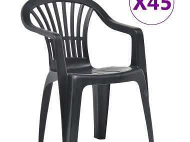 vidaXL Krzesła ogrodowe układane w stos, 45 szt., plastikowe, antracyt48820-1
