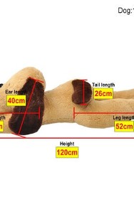 vidaXL Pluszowy piesek przytulanka 120 cm, brązowy-3