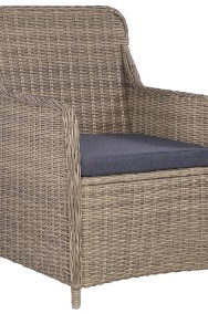 vidaXL Krzesła ogrodowe z poduszkami, 2 szt., polirattan, brązowe 44147-2