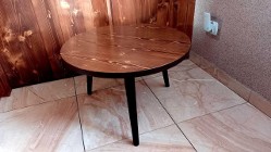 stolik kawowy 60 okrągły drewniany stół drewna B03