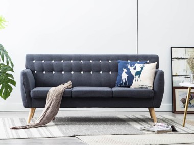 vidaXL 3-osobowa sofa tapicerowana tkaniną, 172x70x82 cm, ciemnoszara247125-1