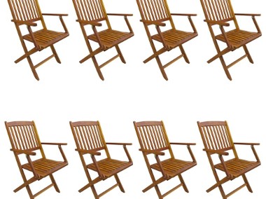 vidaXL Składane krzesła ogrodowe, 8 szt., lite drewno akacjowe 276358-1