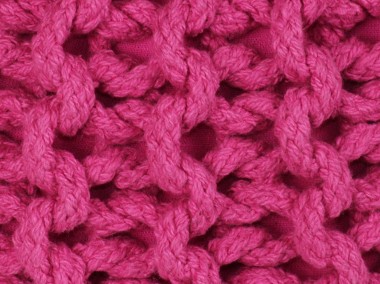 vidaXL Puf z ręcznie dzierganym pokryciem z bawełny, 50x35 cm, różowy 245075-2