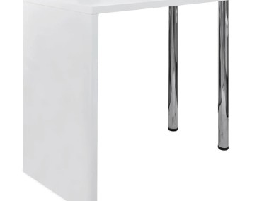 vidaXL Biały stolik barowy z 2 stalowymi nogami, MDF, wysoki połysk240818-1