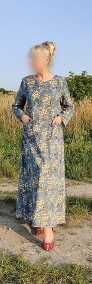 Sukienka Shein XL 42 długa maxi floral kwiaty wzór plus size skromna modest-3