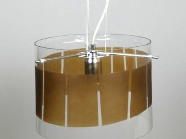Lampa wisząca AMUNDEBO design szkło z brązowym pasem-1