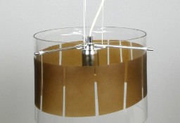 Lampa wisząca AMUNDEBO design szkło z brązowym pasem