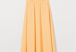 Nowa sukienka H&M długa suknia maxi żółta bawełna S 36 dekolt