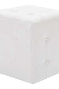vidaXL 2 pufy, białe, 30 x 30 x 30 cm, sztuczna skóra 278389-2