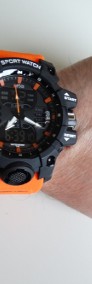 Duży zegarek męski militarny pomarańczowy sportowy wodoszczelny elektroniczny-4