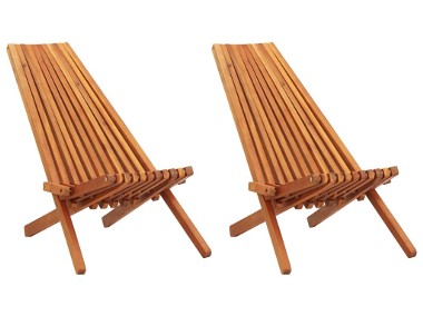 vidaXL Składane krzesła ogrodowe, 2 szt., lite drewno akacjowe 45975-1