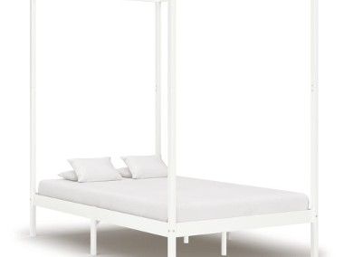 vidaXL Rama łóżka z baldachimem, biel, lite drewno sosnowe, 120x200 cm 283264-1