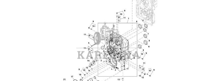 John Deere 9470RX - Obudowa RE594975 (Przekładnia Power Shift)-1