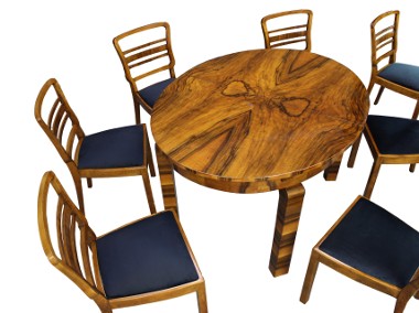 Stół i 8 krzeseł / Art - Deco / po renowacji / antyki-1
