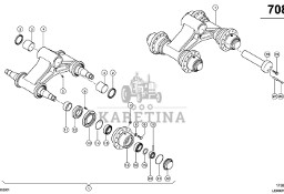 Claas Lexion 600 OŚ WAHLIWA 0007504221 (Gumowa półgąsienica; koła podporowe)