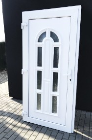 Drzwi zewnętrzne PCV 100x210 białe PCV małe szybki-2