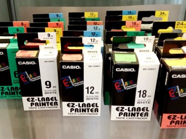 Tasiemki do drukarek etykiet CASIO XR-6, nowe, oryginalne.-1