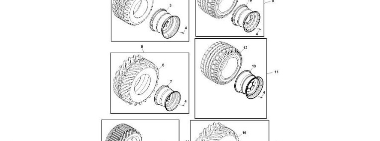 John Deere 960 - Zestaw opony i felgi DC216373 (Rama, pokrywy, różne)-1