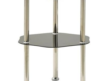 vidaXL 2-poziomowy stolik, 38x38x50 cm, przezroczyste i czarne szkło-1