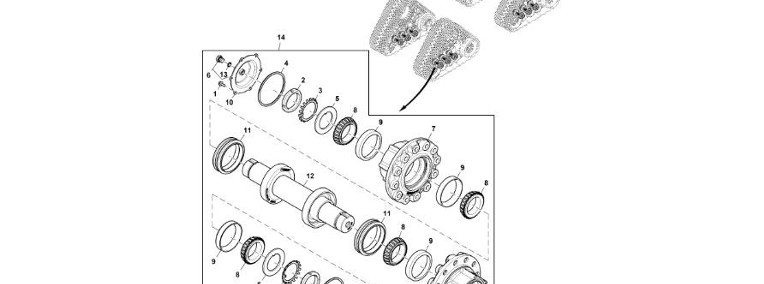 John Deere 9470RX - Oś RE583716 (Gąsienice i obciąźniki)-1
