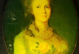 Reprodukcja na sklejce portretu Varvary Surovtsevej pędzla Fiodora Rokotova