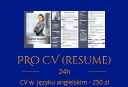 Pisanie profesjonalnych CV i listów motywacyjnych na zamówienie, 24h,tłumaczenia