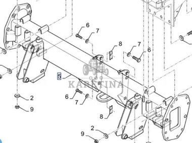 New Holland CR9080 Oś Przednia Prowadnica Poprzeczna Przedniego Napędu CZĘŚCI 87319400-2