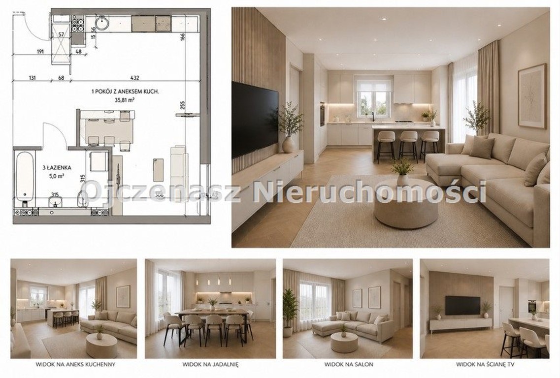 Mieszkanie na sprzedaż, 35 m², 1 pokój Bydgoszcz Fordon - Widok 2