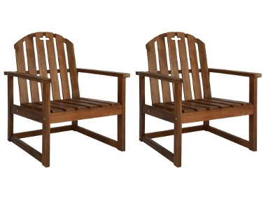 vidaXL Krzesła ogrodowe, 2 szt, lite drewno akacjowe 44033-1