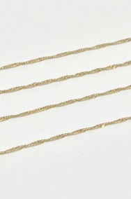 Złoty ŁAŃCUSZEK NASZYJNIK damski 18K splot SINGAPUR wisiorek DELFIN 45cm-2