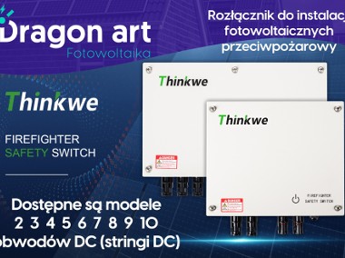 PRZECIWPOŻAROWY WYŁĄCZNIK PRĄDU THINKWE PPOŻ 4 obwody stringi DC FOTOWOLTAIKA PV-1