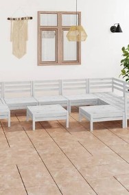 vidaXL 10-cz. zestaw wypoczynkowy do ogrodu, biały, drewno sosnowe-2