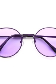 Okulary Brett Color Tinted Metal Round Sunglasses Purple/Purple-3