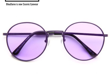 Okulary Brett Color Tinted Metal Round Sunglasses Purple/Purple-1