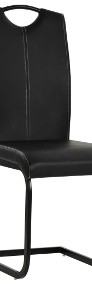 vidaXL Krzesła stołowe, wspornikowe, 4 szt., czarne, sztuczna skóra246194-3