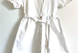 Biała jeansowa sukienka Boohoo 42 XL bawełna denim midi rozkloszowana