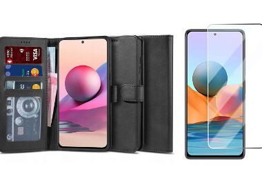 Etui Wallet 2 + Szkło Płaskie do Xiaomi Redmi Note 10 / 10S-1