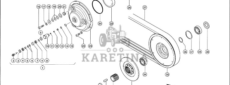 Claas Lexion 600 KOŁO PASOWE 0007498620 (Sprzęgło napędu przyrządu źniwnego)-1