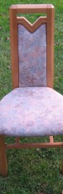 Stół z drewna jesionowego oraz 4 pokryte tapicerką krzesła-4