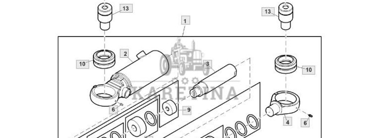John Deere 8245R 8270R 8295R 8320R 8335R 8345R 8370R 8400R - siłownik hydrauliczny TA20416 TA20415-1