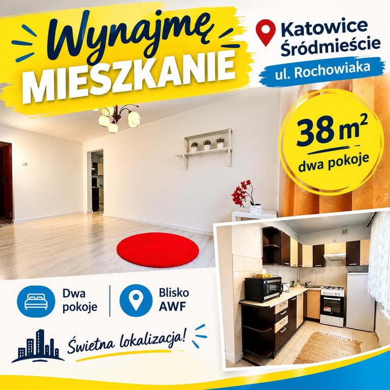 Mieszkanie do wynajęcia, 38 m² Katowice