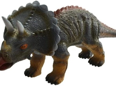 Duży Dinozaur Ryczy Triceratops Figurka Gumowa z Dźwiękiem-1